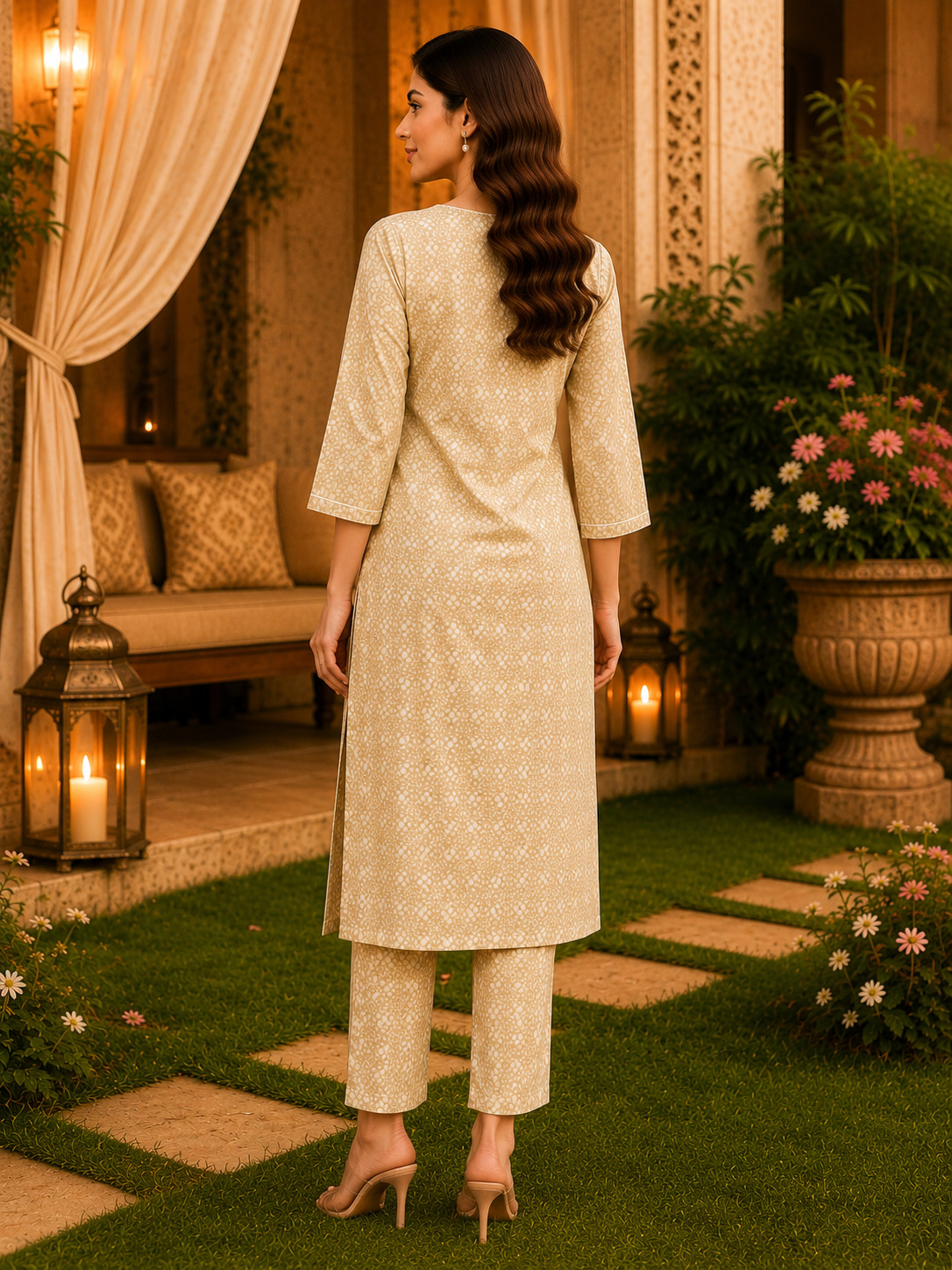 Pista Green Pure Cotton Straight Kurta & Pant Set