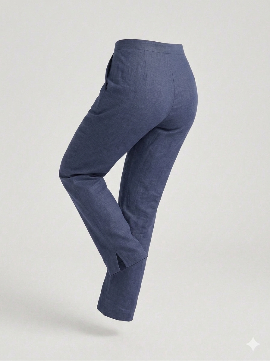 Navy Blue Stretchable Straight Pant – Premium Lycra Cotton Comfort Fit Womens Bottom Wear