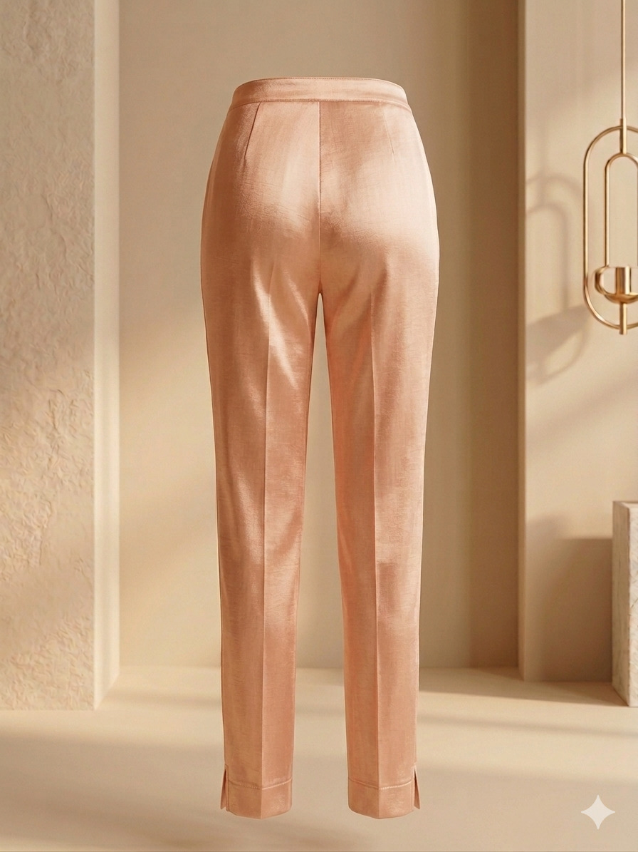 Premium Muskmelon Bhagalpuri Silk Straight Pant for Women